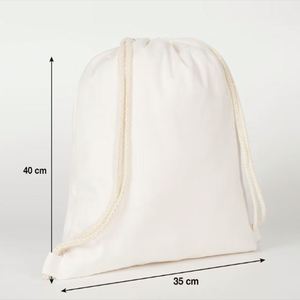 Unisex Custom <b>Drawstring</b> <b>Backpack</b> Lightweight Cotton Sports Gym Logo-Print Foldable Eco-Friendly Portable Reusable Festival - Product Image 6