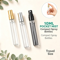 Flacon d'échantillon de parfum portable vide en gros, 2ml-10ml, flacon pulvérisateur en verre transparent avec pulvérisateur en aluminium électroplaqué, approvisionnement direct usine