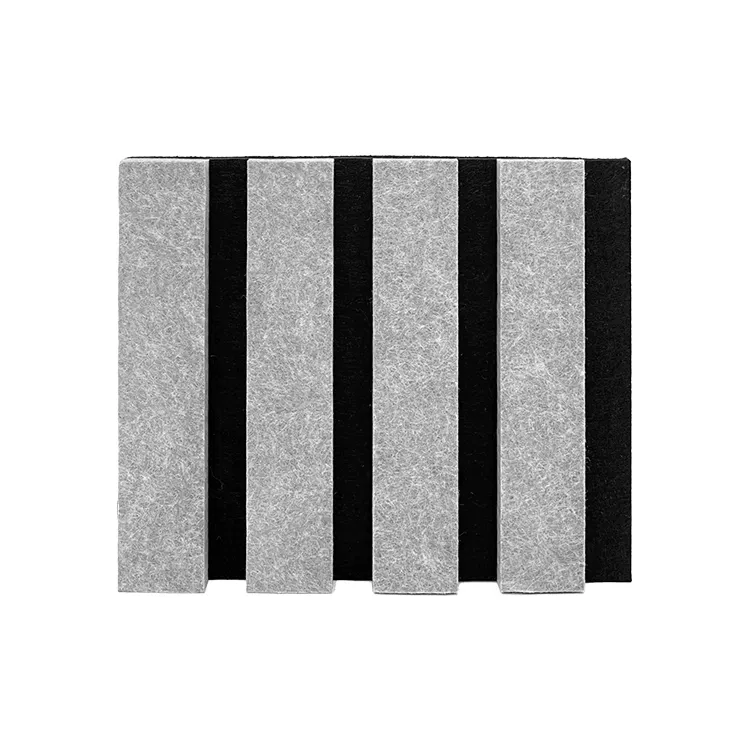 Wood Veneer Acoustic Slat Panels MDF PET Sound Insulation Waterproof ...