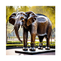 Grande statue de jardin d'animaux moules statue d'éléphant en bronze noir à vendre