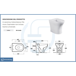 WC in Vetro Senza Bordo Sara, Qualità Premium con Design Elegante - Product Image 2