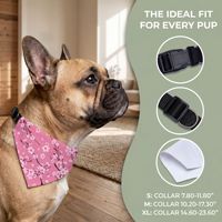 Bandanas pour chien en toile à imprimé floral rose mignon, taille personnalisée, ensemble d'accessoires pour animaux de compagnie à la mode, foulard réversible réglable pour chien