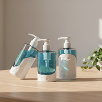 Flacon de savon liquide de 250 ml à pression avec impression sérigraphique sur carton en plastique PET transparent