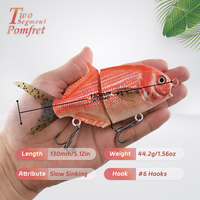 Leurre de pêche rigide multi-articulé 130 mm 44,2 g, leurre bionique de poisson réaliste 3D