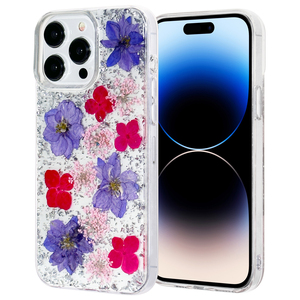 เคสโทรศัพท์กันกระแทก KINGSOUL รุ่นหรูหรา ผลิตจาก TPU+PC ตกแต่งด้วยอีพ็อกซี่ ประดับด้วยดอกไม้แห้งแท้และมุก สำหรับผู้หญิง ขายส่ง - Product Image 3