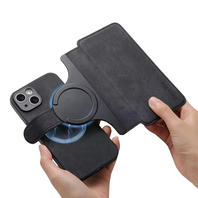 2 in 1 Removable Leather Wallet Card Holder Magnetic Case for iPhone 15 14 Pro 16 12 11 13 Pro Max Plus