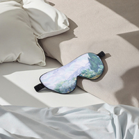 Masque de sommeil en soie écologique drôle avec bandeau occultant doux avec sangle réglable pour femmes hommes sieste de voyage