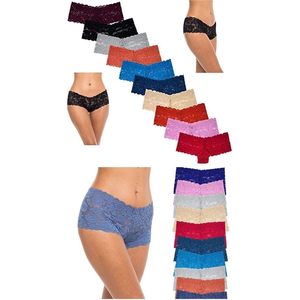 Culottes hipster en dentelle pour femme FOXA, taille mi-haute, sous-vêtements sans couture, lot multiple - Product Image 1