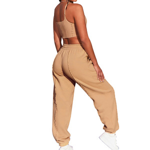 Offre Spéciale – <span class=keywords><strong>Ensemble</strong></span> Sportif 2 Pièces Sexy et Abordable pour <span class=keywords><strong>Femme</strong></span>, Pantalon de Jogging et Haut Court Asymétrique, Tenue de <span class=keywords><strong>Sport</strong></span> Slim Fit Designer pour Dames - Product Image 5