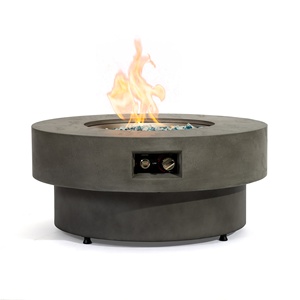 Modern <strong>Round</strong> Outdoor Metal Propane Gas <strong>Fire</strong> Bowl <strong>Table</strong> for Indoor/Outdoor Patio Yard and Garden Use - Product Image 2