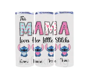 Mama loves little stitch customized name 20oz Custom Sublimation Fashion Mugs Perfect Mother's Day Gift for Mom