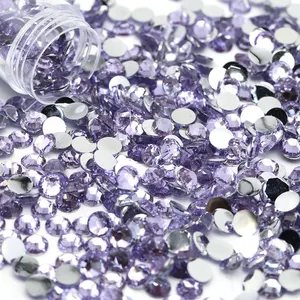 Perline di pietra a Strass di colore viola di WHATSTONE Strass in resina con retro piatto di cristallo per colla