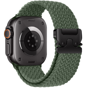 Bracelet en nylon tressé GuHe avec boucle élastique pour Apple Watch, compatible avec les tailles 44, 46, 49 et 45 mm, avec boucle parachute. - Product Image 2