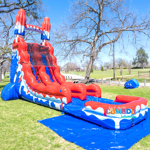 Toboggan à Popsicle rouge blanc et frais de 22 pieds toboggan gonflable géant rouge commercial pour la location de fêtes - Product Image 3