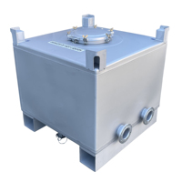 Conteneur de stockage empilable Wanlong personnalisé 1000L en acier inoxydable SUS316L de qualité alimentaire, écologique, compatible chariot élévateur 4 voies, recyclable et facilement déplaçable