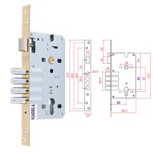 Factory Price Customized KD6085 Heavy Duty Stainless Steel Mortise Lock Body With Cylinder