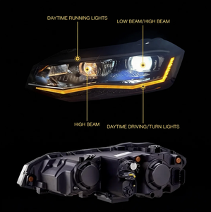 Phares avant LED pour VW Polo 2019-2024, ensemble de projecteurs, nouvelles lampes de voiture, 6000k couleur, double lentille, animation de démarrage - Product Image 5