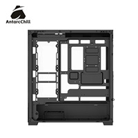 Gabinete Gaming AntarcChill Black E-ATX Panorámico de Doble Cámara con Separación Superior e Inferior, Compatible con Radiador de 360, USB 3.0, OEM