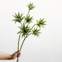 Lys artificiel à 3 branches avec bordure dorée, plante verte pour la décoration du salon, accessoire de photographie de mariage en extérieur