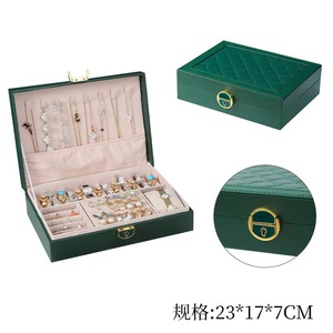 In-stock Diamond-Quilted <b>Jewelry</b> Boxes (Single/Double/Triple Layer) - Best-selling Cross-border Lockable <b>Jewelry</b> <b>Organizers</b> - Product Image 5