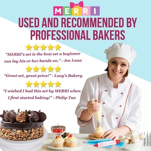 סט כלים איכותי לקישוט עוגות עם צנתרים חלקים ומריתות ארגונומיות לגימור מושלם של עוגות - Product Image 4