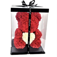 2025 nouveaux produits différents couvercles de couleur Valentine Rose Bear Flower Box