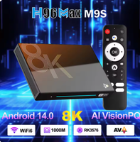 H96 MAX M9S Android 14 TV BOX RK3576 Octa Core DDR4 8GB 128GB LAN 1000M USB3.0 Wifi6 BT5.4 Decodificación 8K AV1 Set Top Box 4GB 32GB
