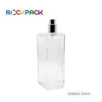 Emballage de bouteilles de parfum en verre à capuchon irrégulier transparent de forme unique de 100ml