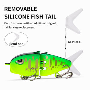 Señuelo de pesca de calamar de 60 mm con doble anzuelo de hundimiento lento, biomimético, artificial, color amarillo - Product Image 3