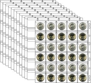 10 tờ đồng xu Album trang 30 Túi Đồng Xu Chất kết dính chèn tay áo với tiêu chuẩn 9 lỗ cho Album tiền xu - Product Image 1