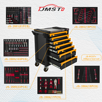Nuevo Gabinete de Herramientas Rodante SPCC Serie Amarilla 2026, 7 Cajones, Capacidad de Carga de 250 kg, Diseño Moderno OEM, Kit de Herramientas de 258 Piezas para el Hogar