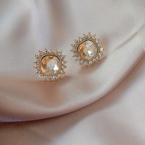New Women Girls Anti AllergySilver Post <b>Earrings</b> Dainty Gold <b>Square</b> Metal <b>Earrings</b> Bling <b>Diamonds</b> Paved Stud <b>Earrings</b> for Girls - Product Image 1