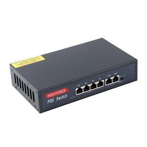 สวิตช์ PoE 6 พอร์ต 4X 2X LAN NVR พลังงานสูงสำหรับการตรวจสอบกล้องเครือข่าย - Product Image 1