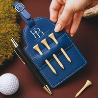 Personalisierter Blanko-Lasergravierbarer Kunstleder-Golftag mit Tee-Halter, Großhandel Individuell Gravierte Golfbag-Tags, Geschenk für Trauzeugen