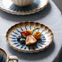 Assiette en céramique rétro écologique de la série OMK Island, avec glaçure au four, style personnalisé, pour plats occidentaux et pâtes, grand plat peu profond, compatible micro-ondes