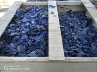 Pierres de verre recyclées pour foyer, verre brisé clair, verre de couleur ambre foncé, verre de couleur clair