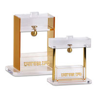 Moderne Fantaisie Cristal transparent Bloc Lucite Chanukah Judaïca Hanoukka Acrylique Huile Menorah Vase à fleurs Chic