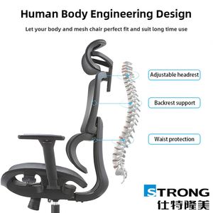 Fauteuil de bureau ergonomique pivotant et inclinable en maille, design moderne et confortable, idéal pour les cadres, vente en gros à prix abordable - Product Image 2