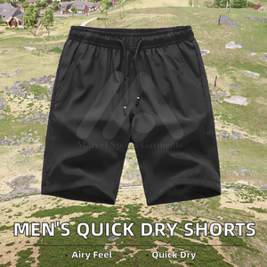 Short de sport d'été décontracté taille haute pour hommes séchage rapide impression à chaud toile avec braguette à glissière logo personnalisable respirant - Product Image 2