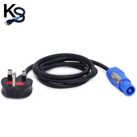Cordon d'alimentation CA KESHI UK, rallonge 240V, 3 prises, câble SJTW, 15A, en PVC, cuivre, bleu, blanc, fiche aviation, longueur 1m