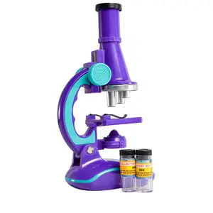 显微镜套件实验室LED 100X-400X-1200X家庭学校科学教育玩具礼品精制儿童生物显微镜