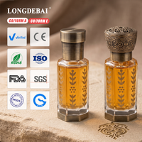 Flacon de parfum Attar polonais à faible MOQ, vide, transparent, avec applicateur roll-on et bâtonnet de trempage, 3ml, 6ml, 12ml, en verre avec bouchon Zamac