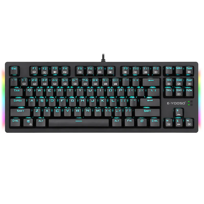 High-quality E-YOOSO K620 Mechanical Switch Colorful LED Back Light Ergonomics DesginGamer Gaming Keyboard