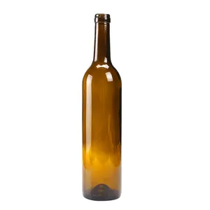 JM individuelles Logo durchsichtige Bordeaux-Flasche für Dessertwein Sherry oder Riesling-Stil von Eiswein antike grüne Glasweinflasche