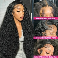 Peluca de Cabello Humano Virgen Vietnamita con Frente de Encaje HD 13x6, sin Pegamento, de 30 y 32 Pulgadas, para Mujeres Negras