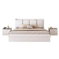 Neues Modell Luxuriöses Modernes Schlafzimmermöbel-Design Master-Panelbettgestell Holz-Queensize-Bett mit Stauraum Kingsize-Bett