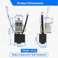 Kit Hotend d'imprimante 3D en gros, buse de 0,4 mm avec/sans dissipateur thermique, laiton et acier trempé, pour Anycubic Kobra 3 / 3 Combo