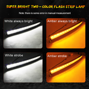 Barra luminosa a LED Curva 4x4 fuori strada, doppio colore bianco ambra 3 righe 22 ''32'' 42 ''50'' pollici strobo lampeggiante Barra Led 50 "Curva - Product Image 3