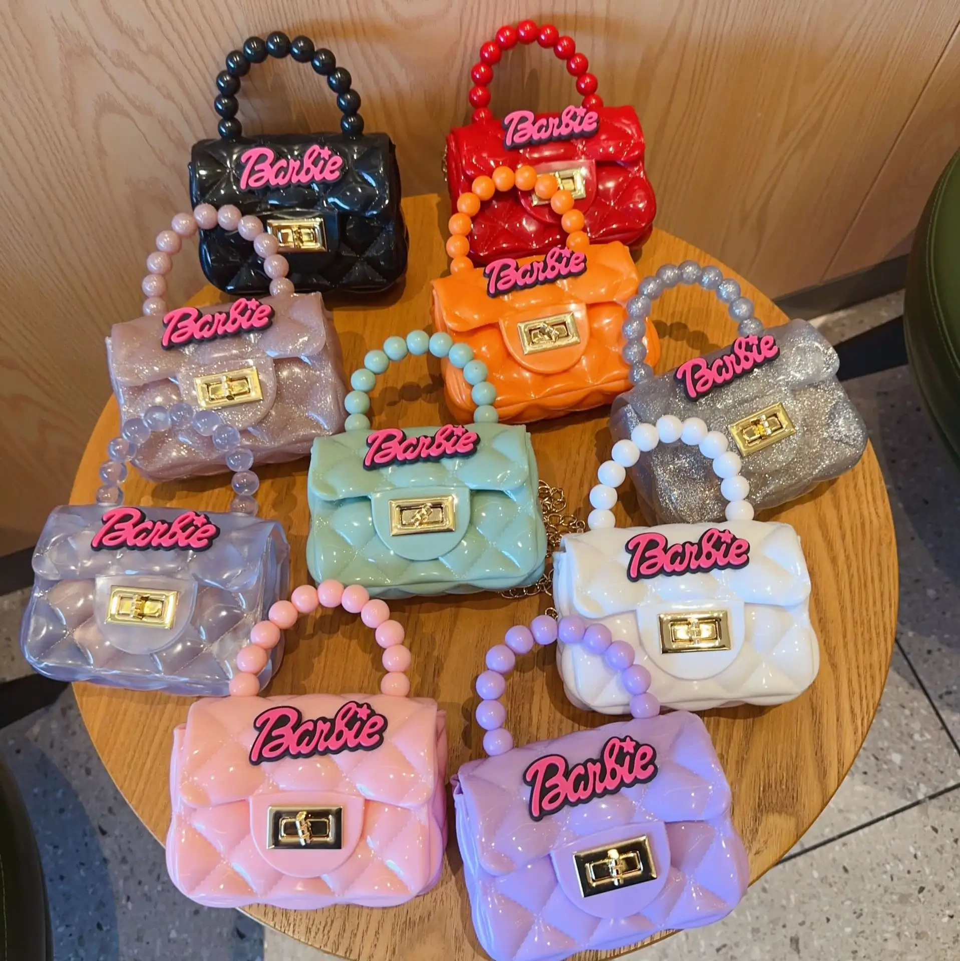 Tas tangan wanita, tas tangan gadis Mini warna permen tren 2024, dompet koin anak-anak, tas tangan Jelly mewah untuk wanita
