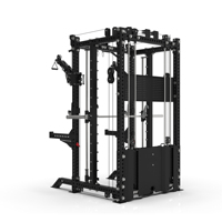 POWERMAN FITNESS Appareil de musculation multifonctionnel commercial : Smith Machine, Lat Pulldown 1:1 et 2:1, Rameur, Crossover de câbles tout-en-un pour salle de sport à domicile